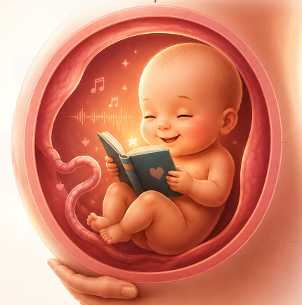 Baby reading in the womb